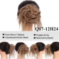 Συνθετικό κοτσίδι ακατάστατο chignon κομμάτι μαλλιών με ελαστική ζώνη καφέ προέκταση - 12H24