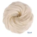 Synthetic hair messy bun hairpiece blonde hair scrunchie updo hair extension accessory - Milky White Style (60)