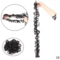 Synthetisch krullend haar knotje donkerbruin 4# staart haarverlenging haarstukje. - Omwikkelbare krullende haarknot / 4