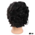 Synthetic Curly Hair Bun Updo Extension Black High Temperature Fiber Hairpiece Q8-1# - 1# (Black)