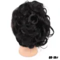 Synthetic hair bun hairpiece in natural black color, convenient styling variant for daily wear. - 1B (Natural Black)