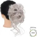 Chignon con molletta grigio sintetico arricciato disordinato estensione di capelli donna. - Grigio (4503)
