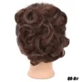 Brown curly hair bun synthetic wig piece for women, easy wear high temperature fiber. - 8# (Light Brown)