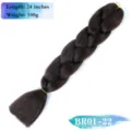 Συνθετική επέκταση μαλλιών jumbo braid σκούρο καφέ 24 ίντσες 100g ίνες υψηλής θερμοκρασίας - Μονή Συσκευασία / Σκούρο Καφέ (BR01-22)