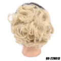 Blonde curly hair bun hairpiece synthetic high temperature fiber elegant updo extension style - 22H613 (Bleach Blonde Mixed Champagne)