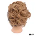 Synthetic hair bun messy updo scrunchie hairpiece blonde curly hair extension for women - 23 (Beige Blonde)