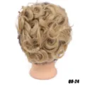 Synthetic hair bun curly updo blonde variant for women daily styling and easy wear fashion. - 24 (Honey Blonde)