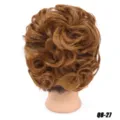 Synthetic curly hair bun hairpiece, golden brown updo styling, easy to wear daily. - 27 (Strawberry Blonde)