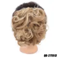 Synthetic Hair Bun Updo Heat Resistant Curly Chignon Hairpiece for Women Daily Wear - 27T613 (Strawberry Blonde Ombre Bleach Blonde)