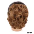 Synthetic curly hair bun extension, easy to wear brown updo hairpiece for women. - 28 (Light Auburn)