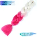24 Ίντσες Ombre Jumbo Braid Συνθετικά Μαλλιά Λευκό σε Ροζ για Πλεξούδες 100g - Μονή Συσκευασία / Διαβάθμιση Λευκό Ροζ (BR02-51)