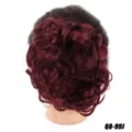 Synthetic hair bun curly updo hairpiece burgundy color elegant styling everyday wear 80g - 99J (Dark Burgundy)