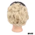 Synthetic curly hair bun updo hairpiece heat resistant blonde hair extension 80g new - 613 (Bleach Blonde)