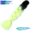 24 Inch Ombre Συνθετικά Μαλλιά Πλεξούδες Jumbo Braid Νέον Πράσινο Μαύρο 100g Νέο - Μονή Συσκευασία / Διαβάθμιση Μαύρο Πράσινο (BR02-62)