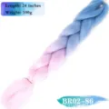 Συνθετικά μαλλιά πλεξούδα ombre 24 ιντσών 100g jumbo braid για όμορφα χτενίσματα. - Μονή Συσκευασία / Πολύχρωμη Διαβάθμιση (BR02-86)