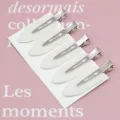 Set of 5 white flat crease-free alligator hair clips for DIY cream gel hairpins - No-Crease Hair Clips / 1 Piece / White