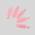 Fünf rosa knickfreie Haarklammern für DIY-Bastelarbeiten und handgefertigten Haarschmuck. - Metallbuchstaben-Stil / 1 Stück / Rosa