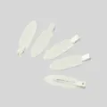 5er-Pack cremeweiße matte Haarspangen ohne Spuren für DIY-Zubehör mit Sahnekleber - Metallbuchstaben-Stil / 1 Stück / Gebrochenes Weiß