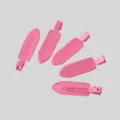 Fünf mattrosa, faltenfreie Krokodilhaarklammern für DIY-Creme-Kleber-Bastelarbeiten - Metallbuchstaben-Stil / 1 Stück / Fuchsia