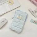 Estuche largo acolchado lindo estilo coreano azul pastel estrella corazón papelería - Estrella azul