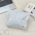 Süße Schleife Herz Leinwand Make-up Tasche Reise Kosmetik Aufbewahrung Organizer Beutel - Eisblau