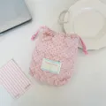 Pochette de rangement coulissante matelassée rose motif cœur pour cosmétiques de voyage. - Rose Clair à Pois