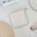 Korean style cream quilted coaster cute heart heat insulation pad for coffee cup desktop decor - Star Pink Style / Pink Star