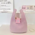 Bolso tote acolchado rosa con bonito cierre de corazones, bolso de muñeca acolchado. - Estilo de Algodón de Bebé / Rosa palo