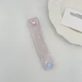 Cute heart snap earphone cord organizer strap, macaron dot data cable management band. - Pale Purple Satin Polka Dot