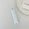Cute blue star fabric earphone cord organizer strap with heart and round snap buttons. - Star Blue