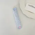 Cute heart snap cord organizer strap for neat earphone and data cable management daily. - Light Blue Polka Dot