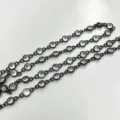 Dettaglio catena metallo e cristallo zircone, accessorio gioielli fai da te e catena per abbigliamento. - 4mm / Nero