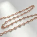 Catena con zirconi placcata in oro rosa 18K castone per creazione gioielli fai da te. - 4mm / Oro rosa