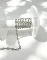 Catena con zirconi a cuore argentata accessorio per gioielli fai da te, elegante maglia. - 4.5*4.5mm / Bianco - Zircone Bianco