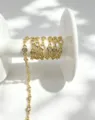 Catena di strass a cuore dorato materiale per gioielli DIY, catena a maglie di cuore per collana - 4.5*4.5mm / Oro-Zirconia Bianca