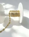 Gold plated square bezel zircon chain DIY bracelet necklace jewelry semi finished component - White Zircon / 4.5*4.5mm / Gold