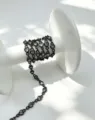 Catena in Zircone Cuore Nero Accessori per Gioielli Fai da Te Materiale per Collana - 4.5*4.5mm / Nero con Zirconia Bianca