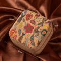 Vintage portable cork jewelry box for rings and earrings, compact travel storage case. - Retro Fantasy Fish / 10*10*5cm