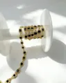 Gold plated square zircon chain DIY jewelry making supplies for bracelets and necklaces - Black Zirconia / 4.5*4.5mm / Gold