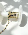 Catena in zircone cuore blu dorato materiale per gioielli fai da te per collane e forcine. - 4.5*4.5mm / Oro - Zircone Blu