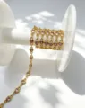 Catena dorata fai da te con pietre zirconi cuore rosa per collana e creazione di gioielli - 4.5*4.5mm / Oro-Zirconia Rosa
