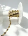 Gold-plated square bezel purple zirconia DIY chain for handmade bracelets and necklaces. - Purple Zirconia / 4.5*4.5mm / Gold