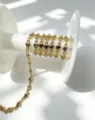 Catena in zircone cuore viola placcata oro materiale per creazione di gioielli fai da te - 4.5*4.5mm / Oro - Zircone Viola