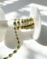 Gold-plated copper square green zircon DIY jewelry chain, perfect for handmade necklaces and bracelets. - Green Zircon / 4.5*4.5mm / Gold
