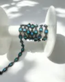 DIY square zircon chain copper gold-plated jewelry making bracelet necklace DIY supplies 1pc - Turquoise Blue Zirconia / 4.5*4.5mm / Black