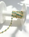 Catena dorata per bigiotteria fai da te con ciondoli a cuore blu, ideale per collane e forcine. - 4.5*4.5mm / Oro e Blu Turchese