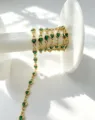 Catena zirconi cuore verde dorato accessorio gioielli fai da te per collana bracciale - 4.5*4.5mm / Oro-Zircone Verde