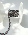 1M Kupferbeschichtete lila Zirkon Kette DIY Schmuckherstellung Retro Fassung Kristall - Schwarz Rosa Zirkon