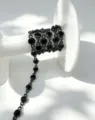 Schwarze Zirkonia Station Kette DIY Kupfer Schmuckkomponente Spule Display Stil Zubehör - Schwarz Schwarzer Zirkonia