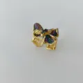 Bunte Zirkon Schleife Ring Gold Offen Einstellbar Mehrfarbig Strass Schmuck Variante Stil - Ring-Bunt